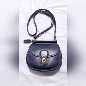 Vintage Coach Post Pouch 9960 Navy Crossbody Handbag Purse